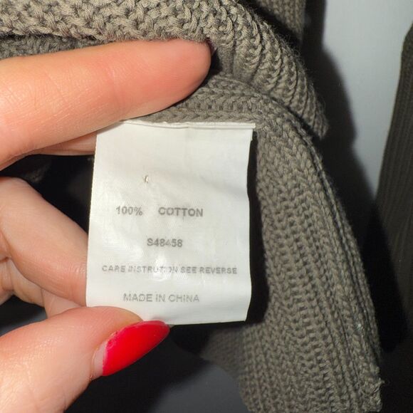 Ann Mashburn Cotton Crew Neck Knit Sweater - Green S - Picture 5 of 6